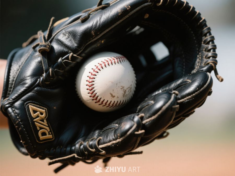 棒球手套紧握白色棒球 6