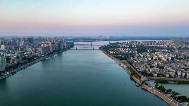 湖北襄阳城市风光航拍摄影图