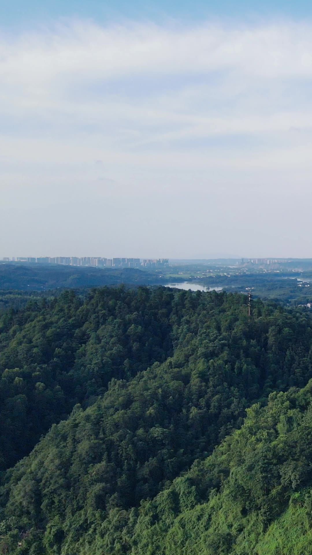旅游景区常德桃源山竖屏航拍