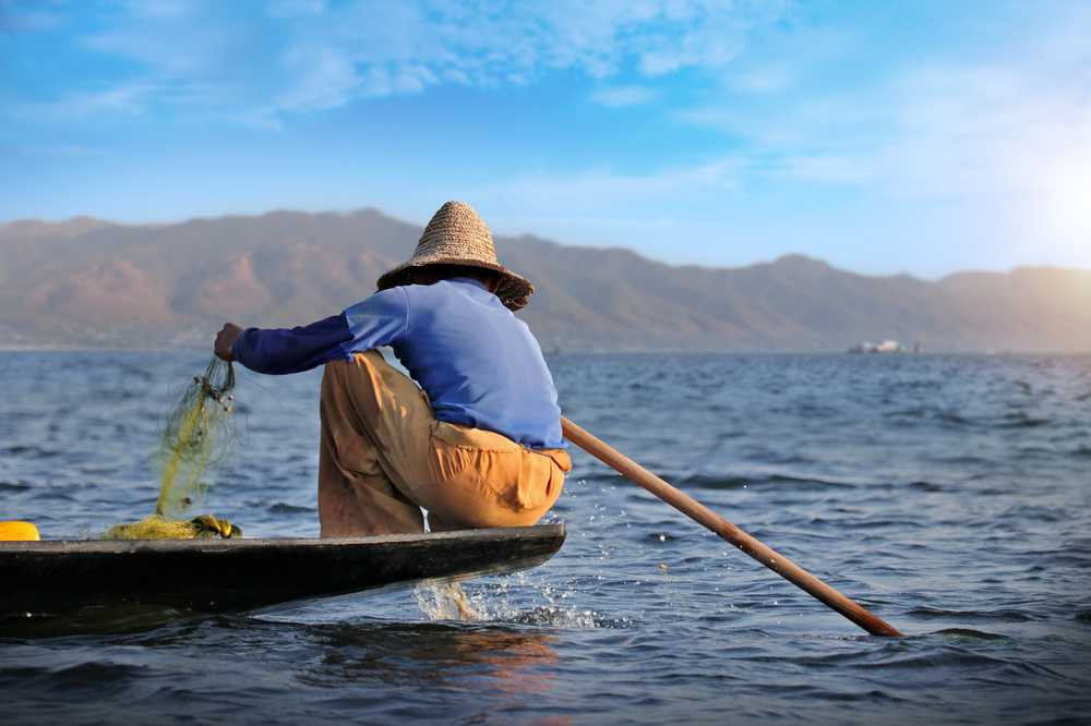亚洲缅甸茵莱湖渔夫