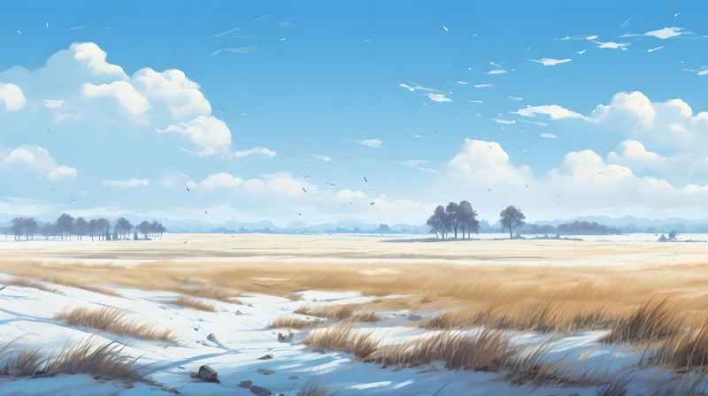 冬季唯美创意背景插画图 104