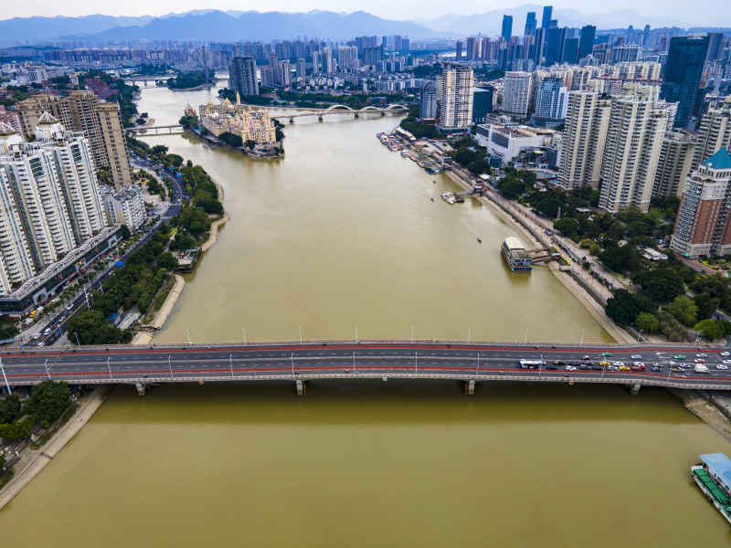 福建福州城市风光交通航拍摄影图 