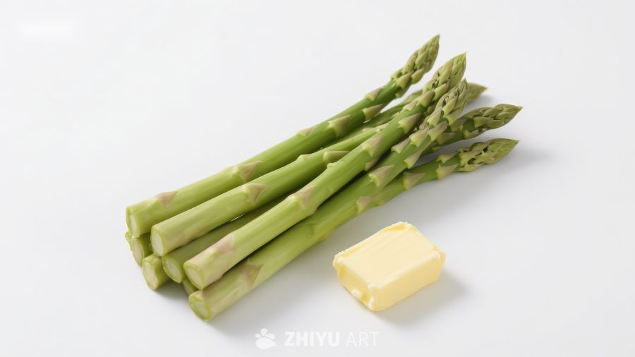 新鲜芦笋配黄油