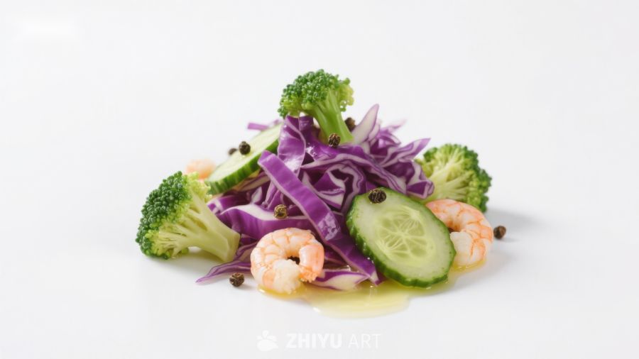 虾仁紫甘蓝蔬菜沙拉