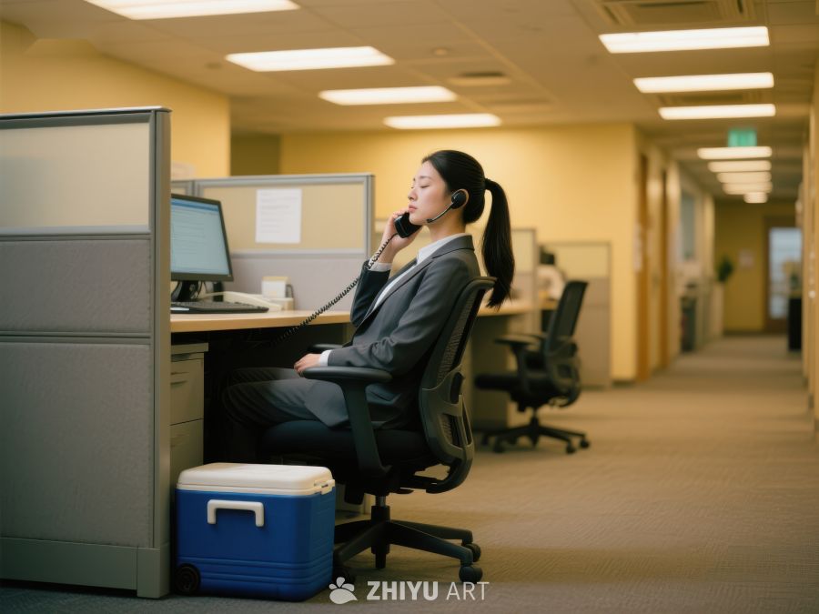 办公室内员工使用电话 62