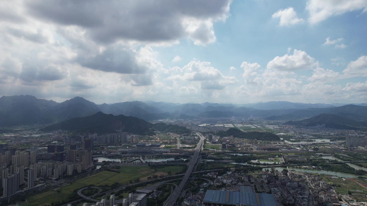 浙江温州城市建设航拍 