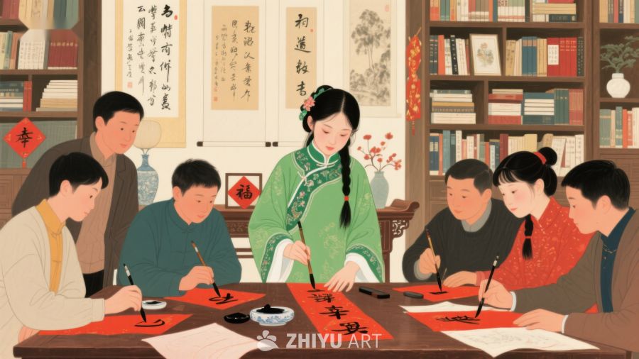 传统书法课堂，师徒共习毛笔字 82