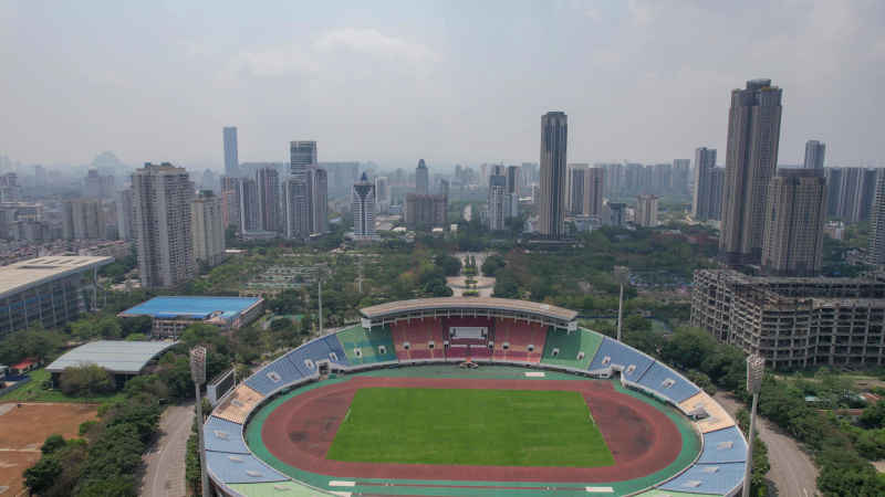 广西柳州体育中心航拍