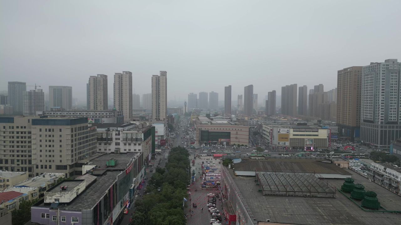 河北邯郸城市风光航拍 