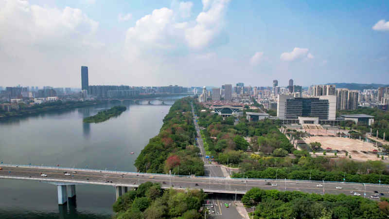 广西柳州城市风光航拍摄影图 