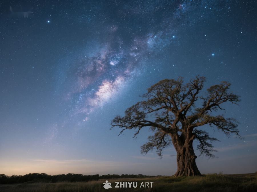 星空下的古老树木 180