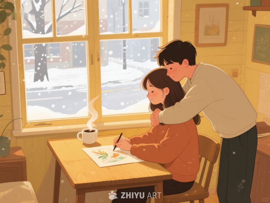 冬日窗边的温馨时刻 100