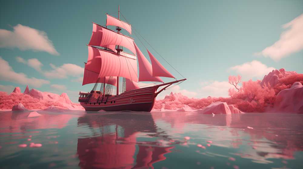 桃红色船只背景