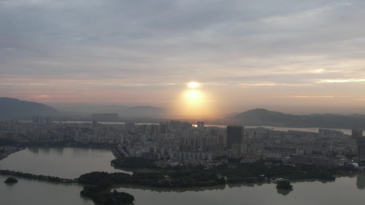 广东肇庆城市风光旅游景区航拍 