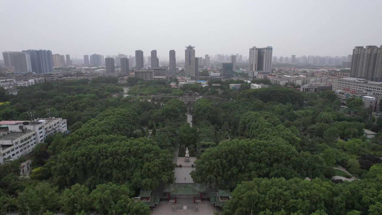  河北邯郸丛台公园4A景区航拍
