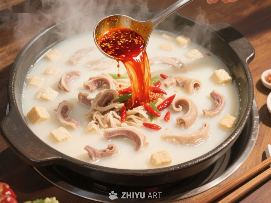 麻辣汤锅，热气腾腾的美食享受 408