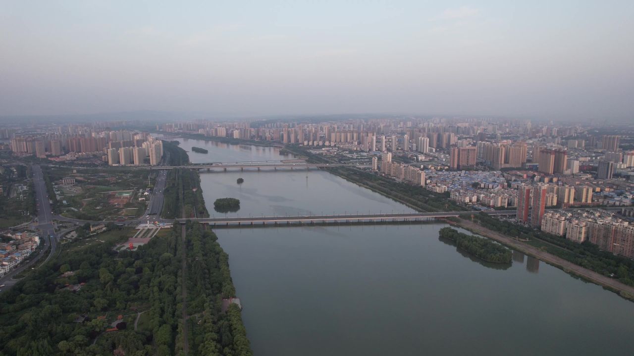 河南洛阳城市风光旅游景区航拍 