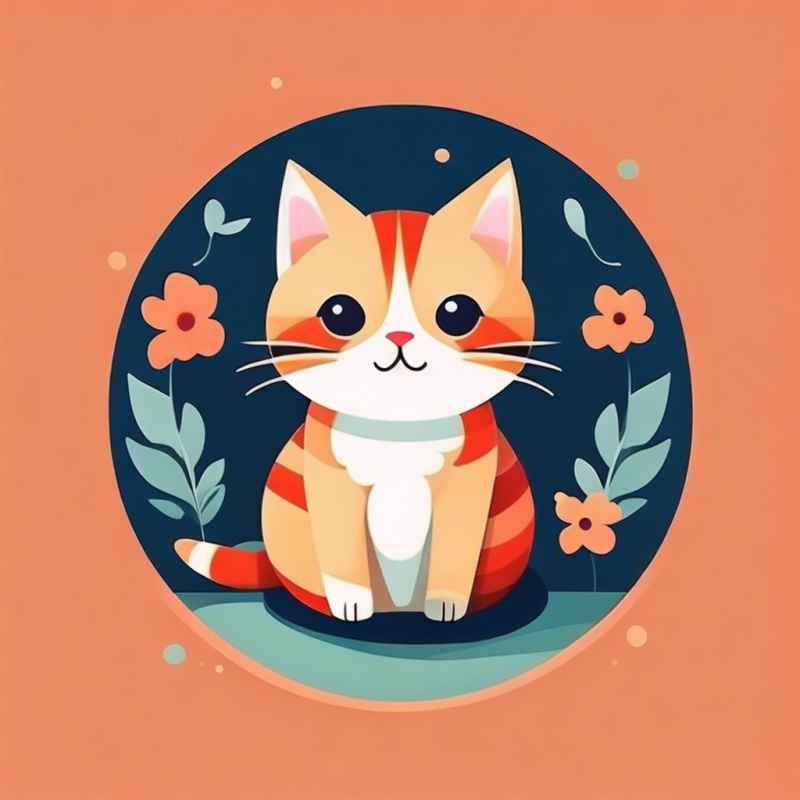 小花猫唯美插画 109