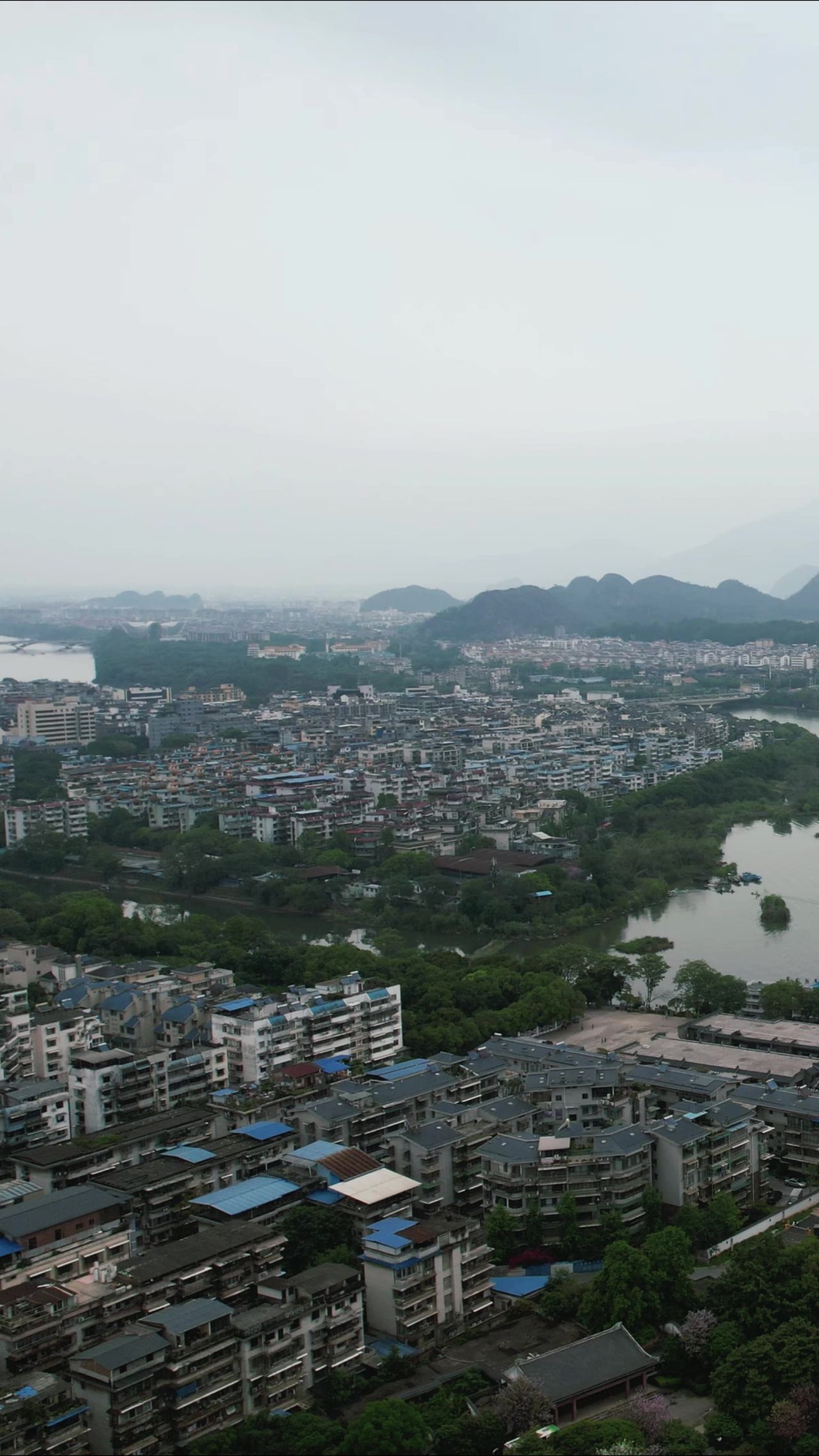 桂林城市风光竖屏航拍
