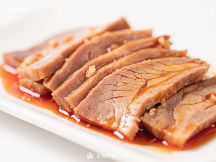 红烧肉片整齐摆盘 236