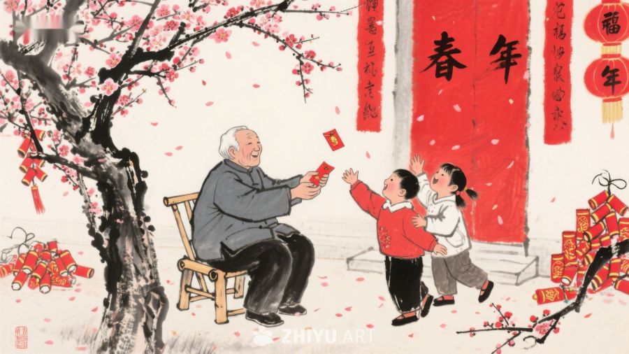春节长辈赠红包，孩童喜笑颜开 141