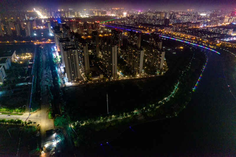 河北衡水城市夜景灯光航拍摄影图