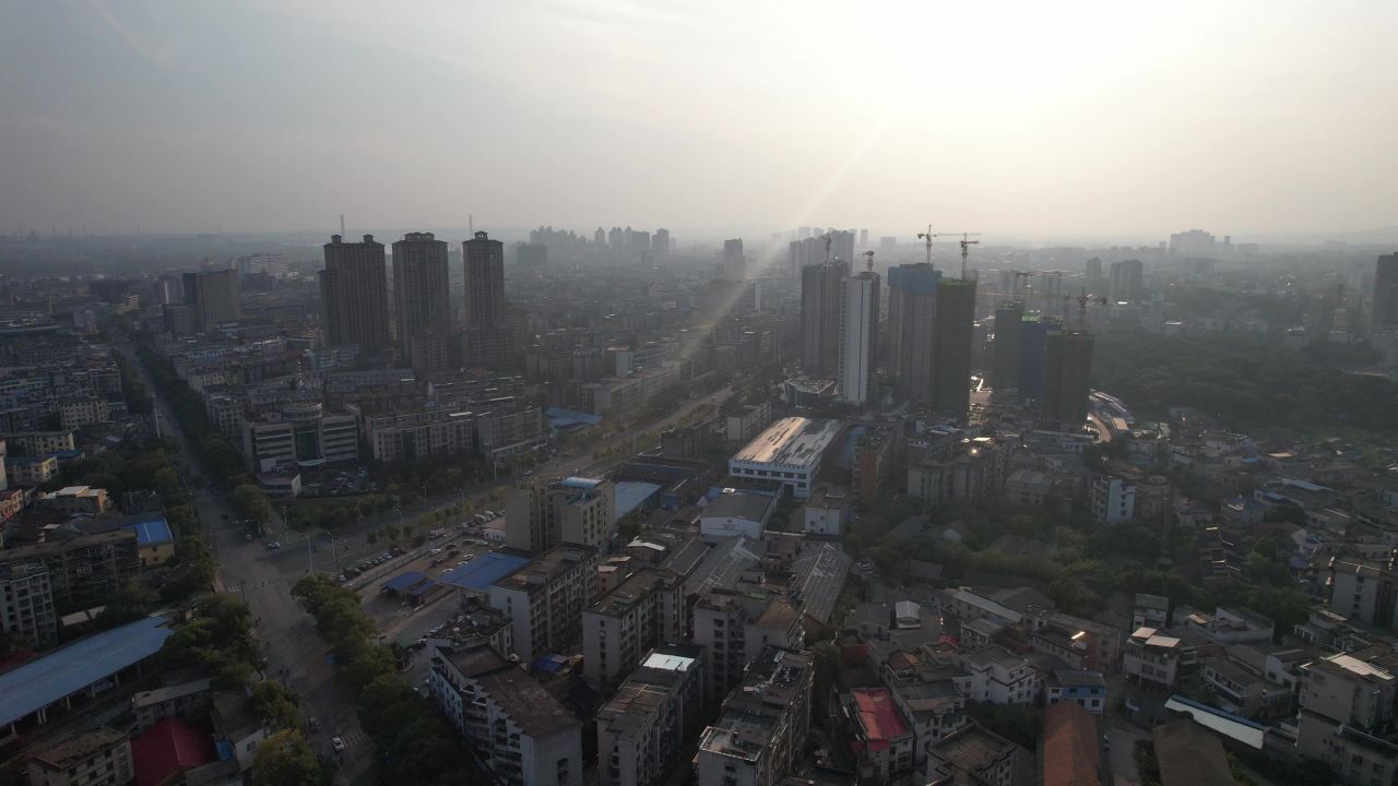 湖南湘潭城市风光地标建筑航拍 