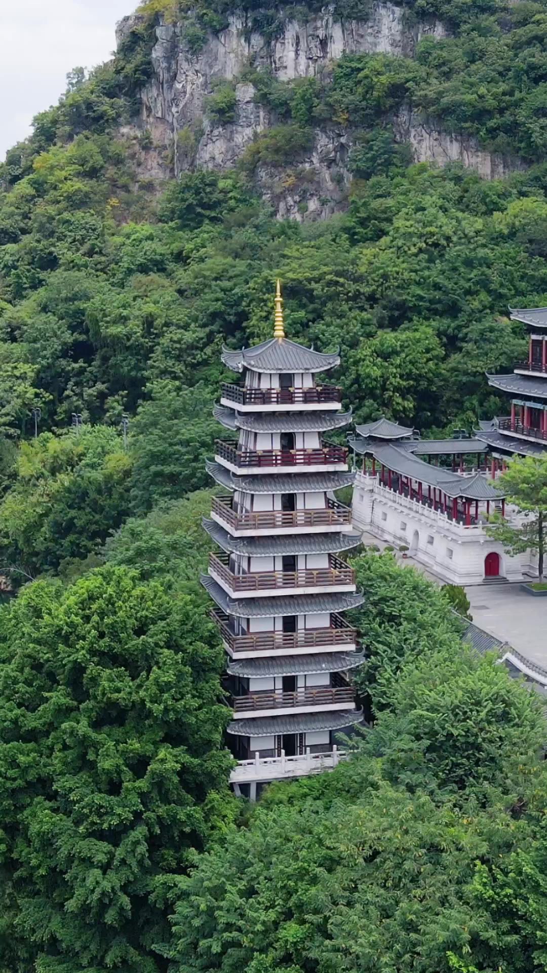 广西柳州城市风光航拍 