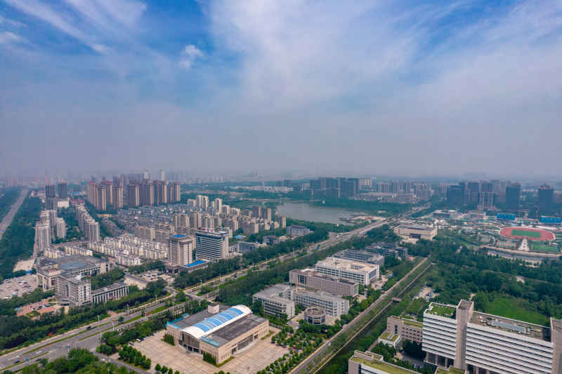 山东德州城市风光航拍摄影图