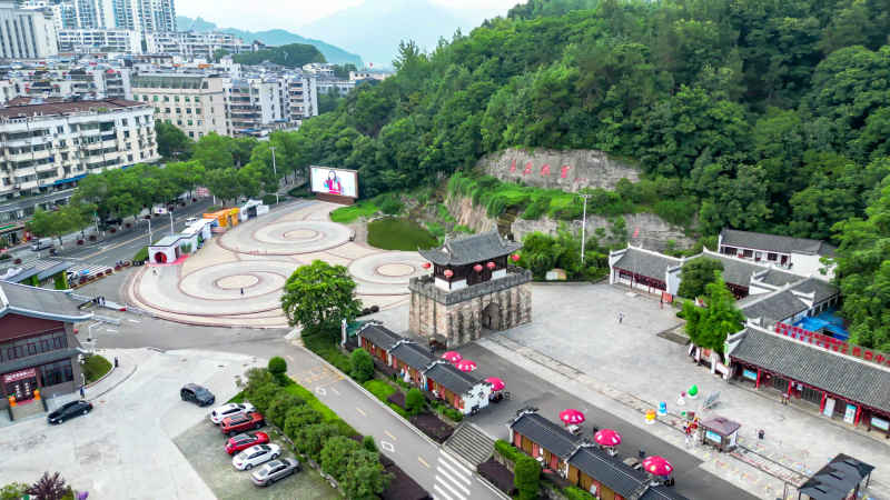 湖北宜昌城市风光航拍摄影图