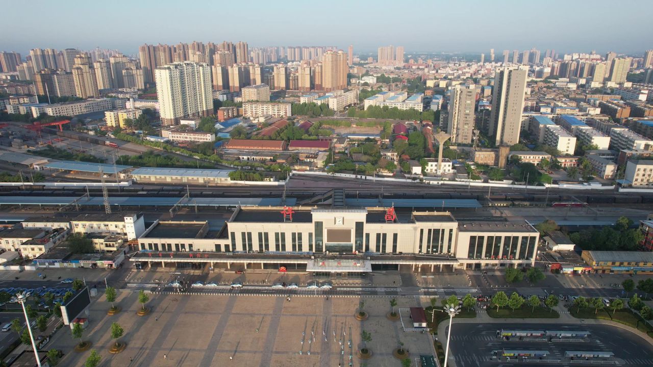 河南许昌城市风光地标建筑航拍 