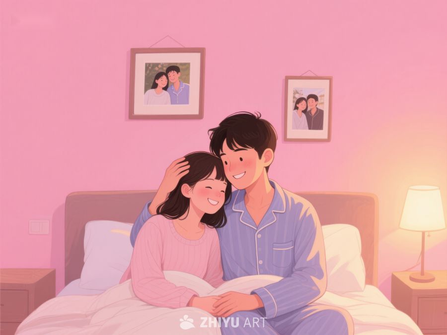 温馨卧室中的情侣时光 783