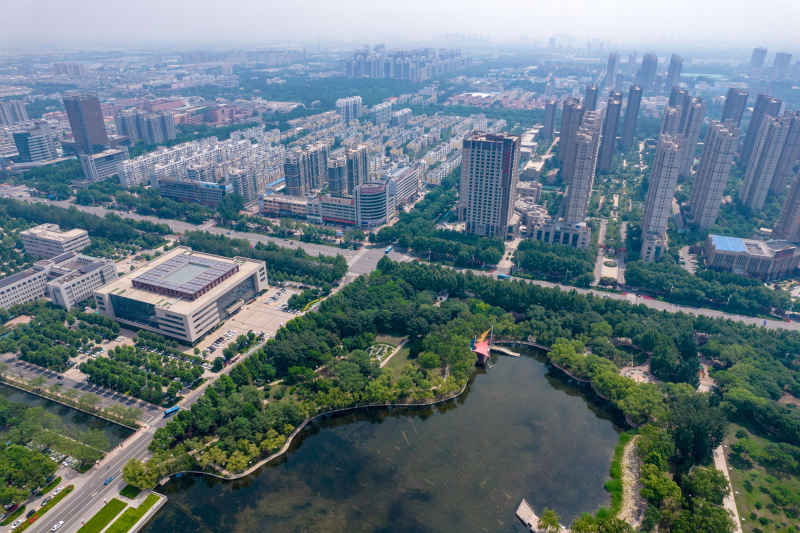 山东德州城市风光航拍摄影图