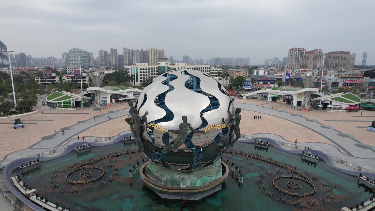 大海海洋沙滩广西北海银滩航拍 