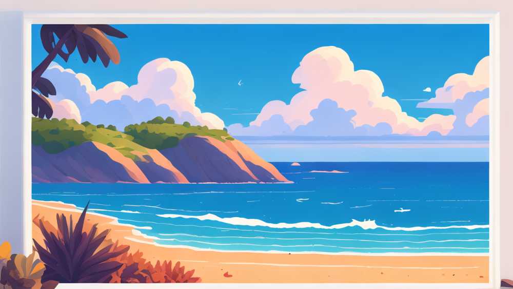 夏季沙滩海上风景