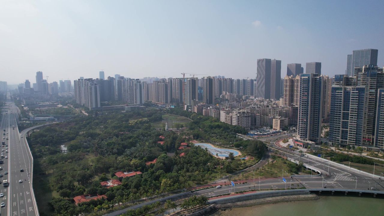 广东湛江中澳友谊公园航拍