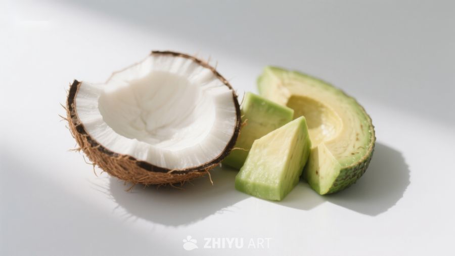 椰子与牛油果的清新组合