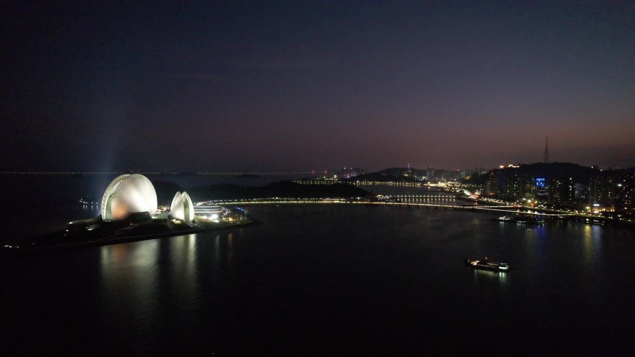 广东珠海城市风光航拍 