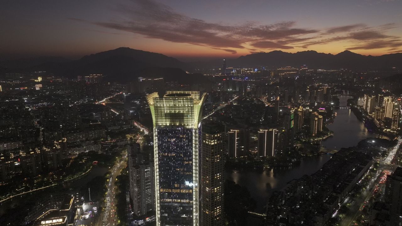 温州城市晚霞和夜景 21
