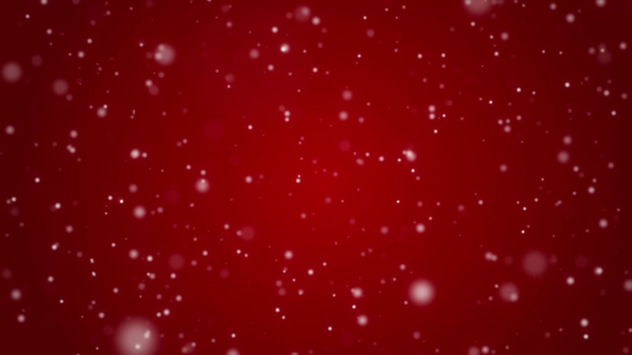 红色背景雪花飘落