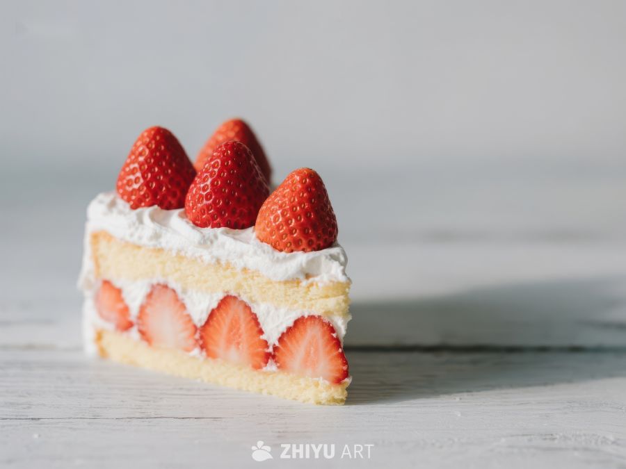 草莓奶油蛋糕切片