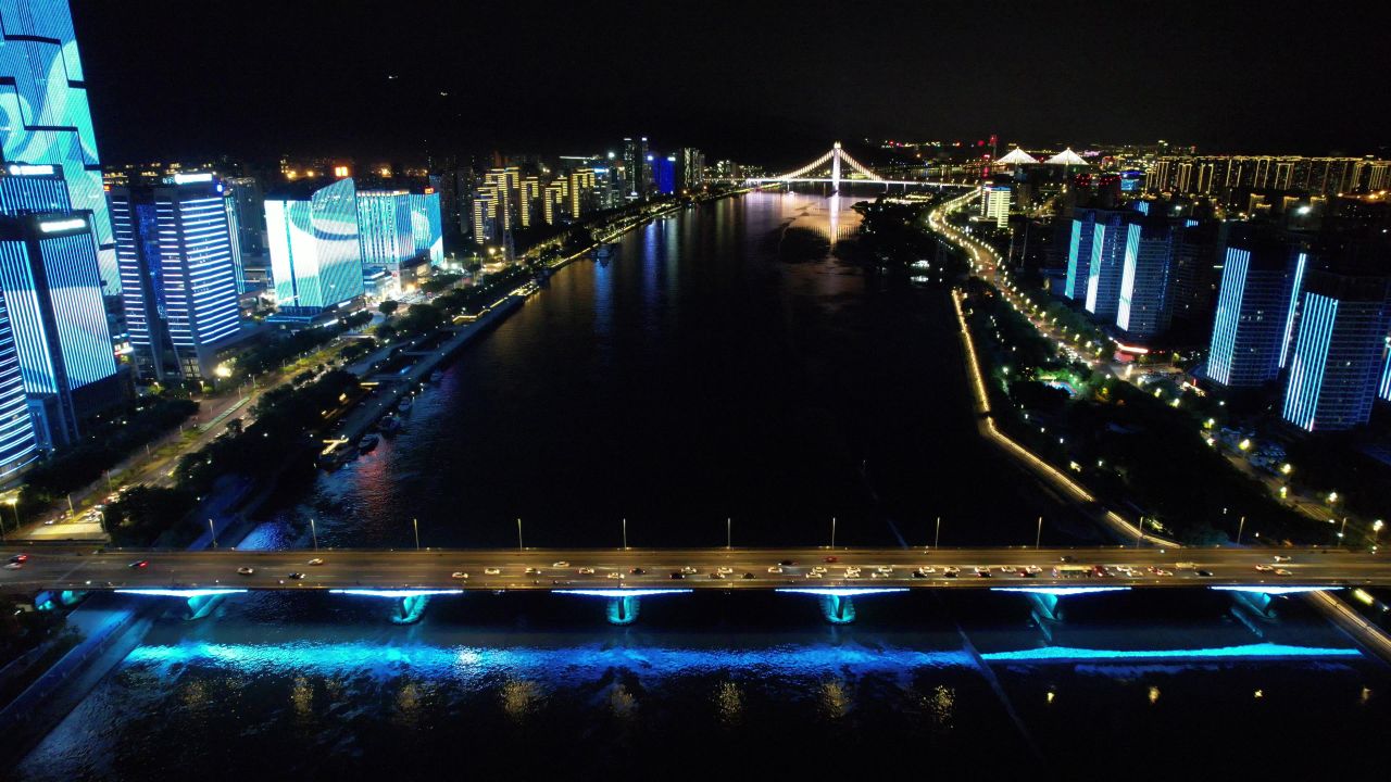 航拍福建福州城市风光
