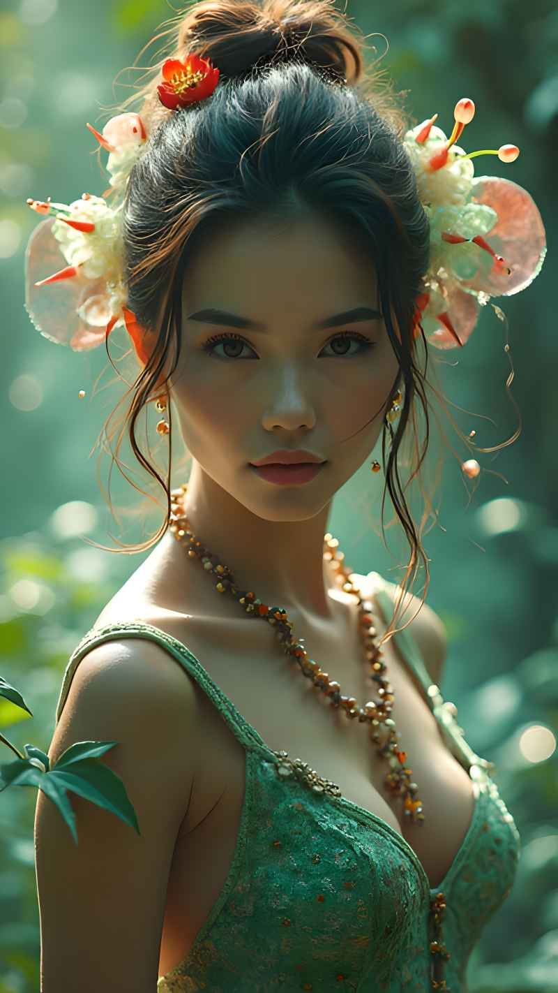 森林系好看拍摄特色美女 88