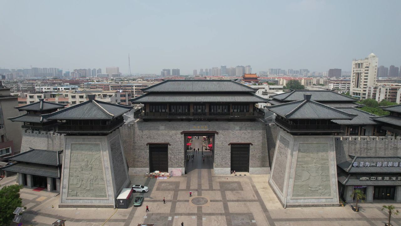 河南许昌城市风光地标建筑航拍 