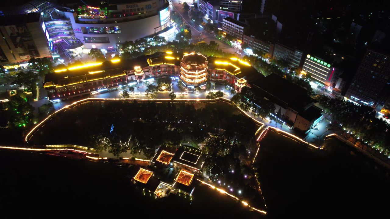   等待手动发布 湖南郴州裕后街夜景航拍