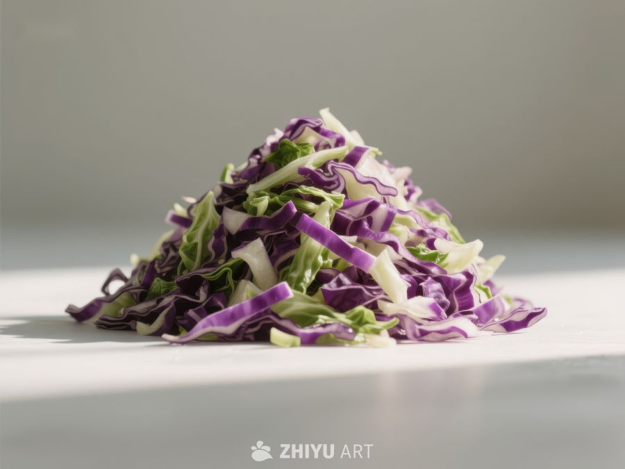 紫甘蓝与白卷心菜的混合切丝 617