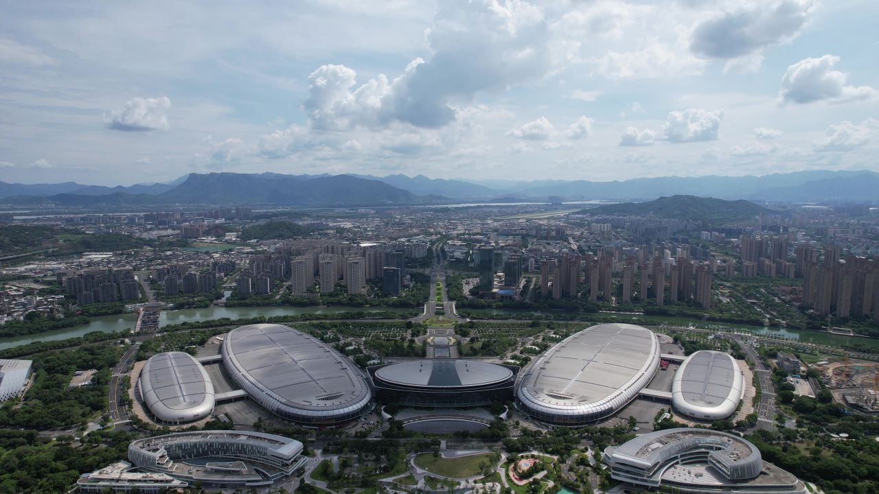 航拍福建福州城市风光