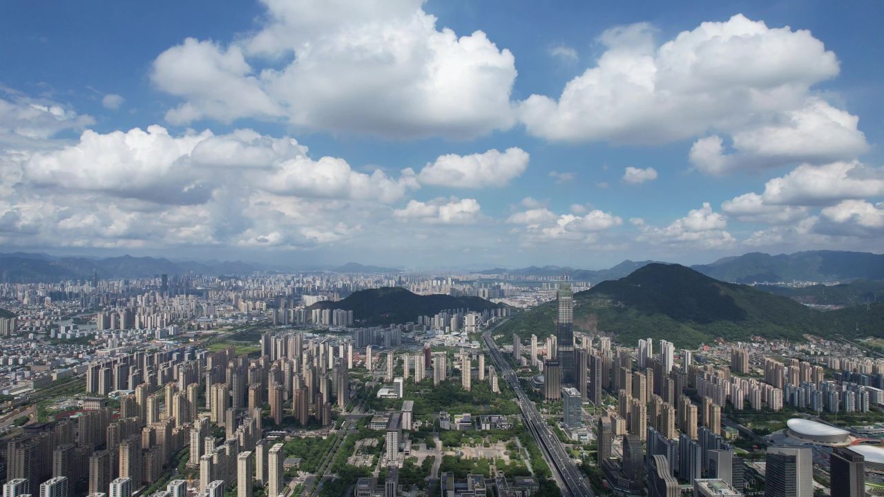 浙江温州城市风光航拍