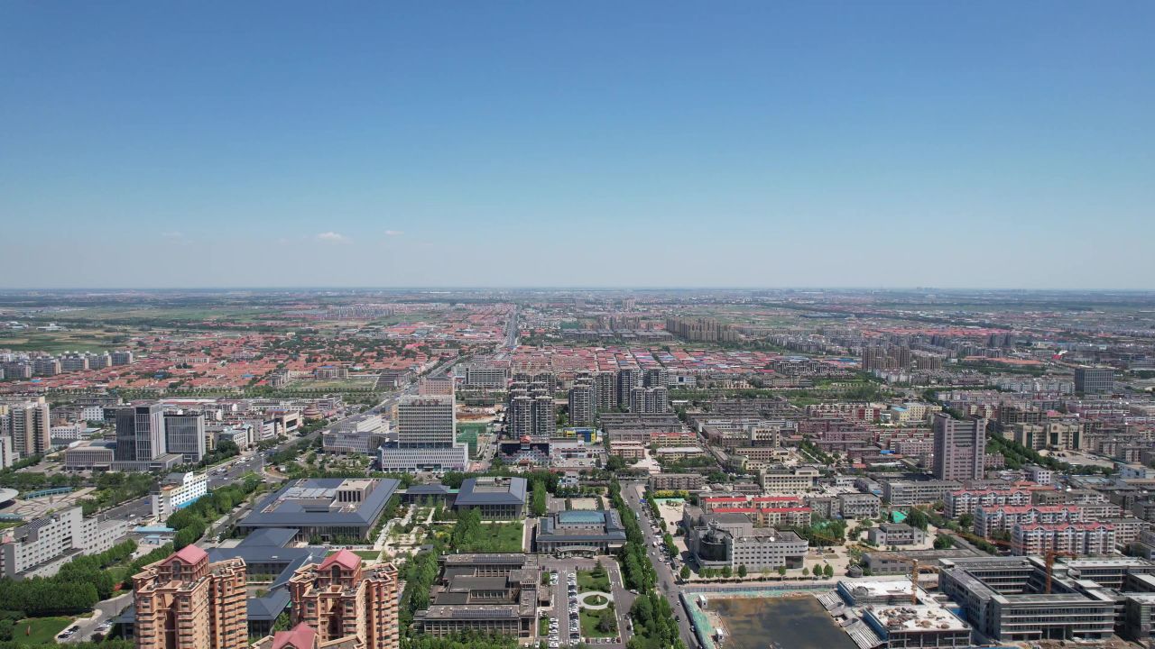 山东东营城市建设航拍