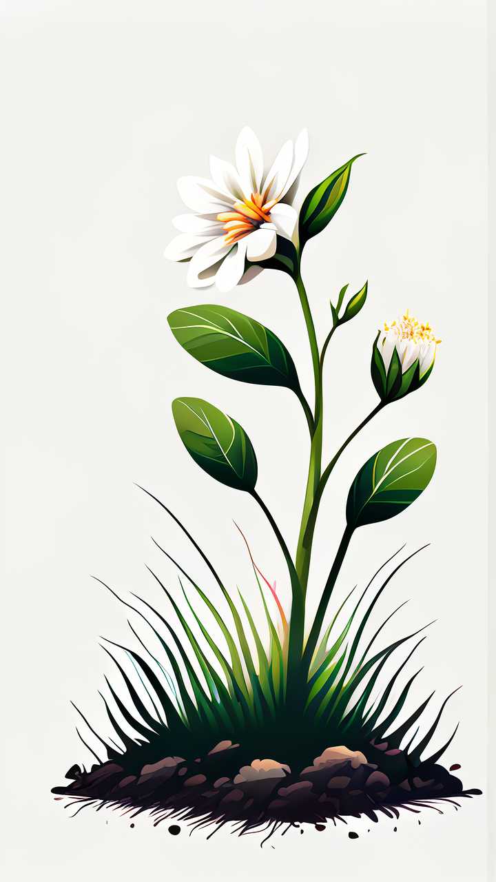 小花白色背景